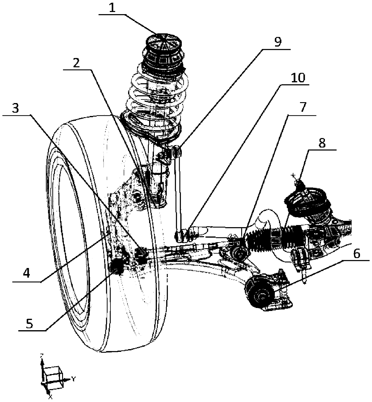 Macpherson front suspension hard point configuration method