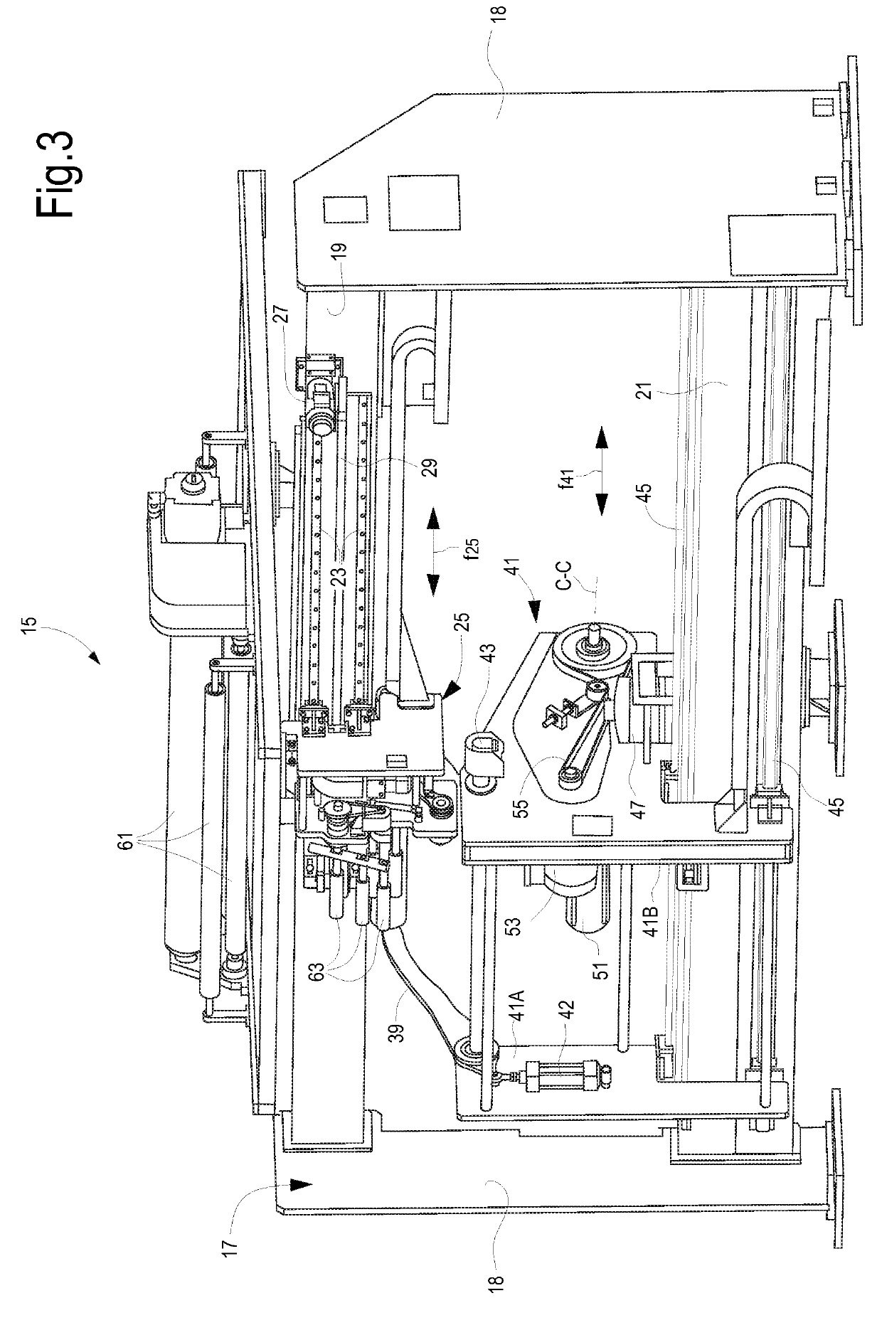 Line for the production of spools of web material