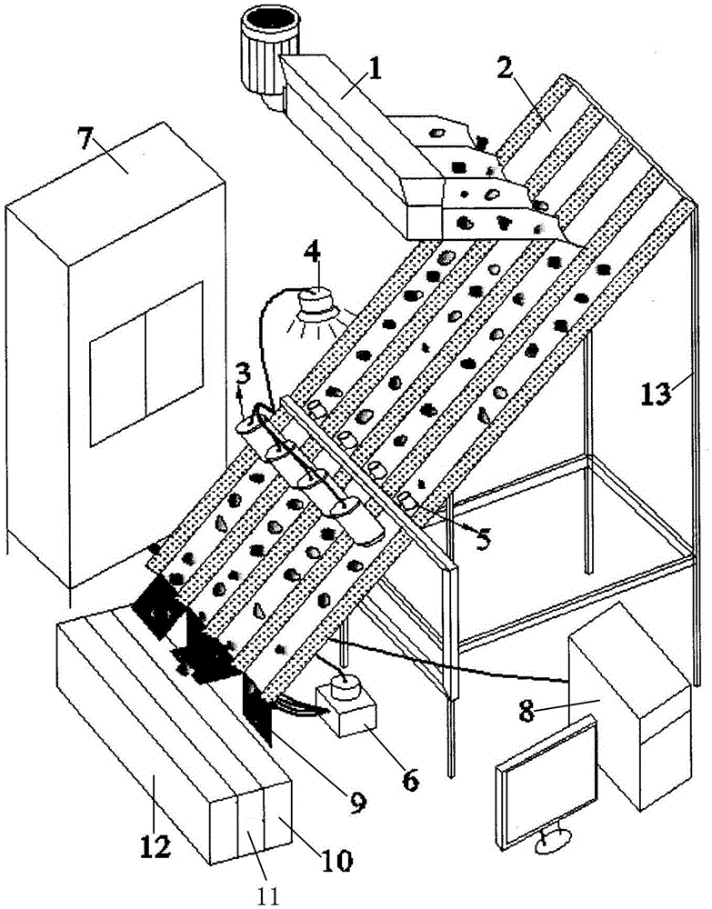 Dry-method lump coal sorting device