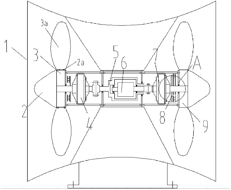 Flow guide reaction type double-rotor tidal current energy water turbine