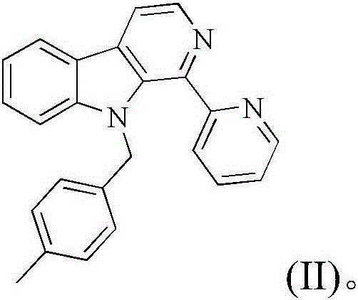 Copper nitrate complex of 1-(2-pyridine)-9-(4-methylbenzyl)-beta-carboline and synthesizing method and application of copper nitrate complex