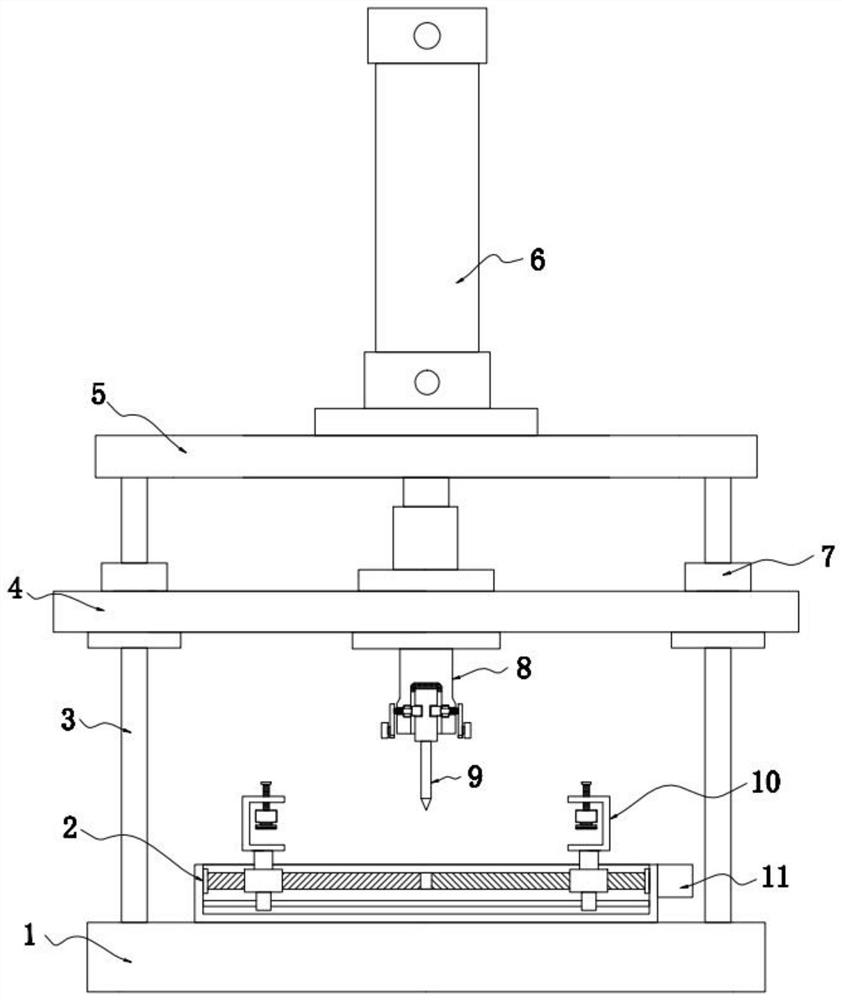 Punching mechanism for circuit board datum hole punching machine