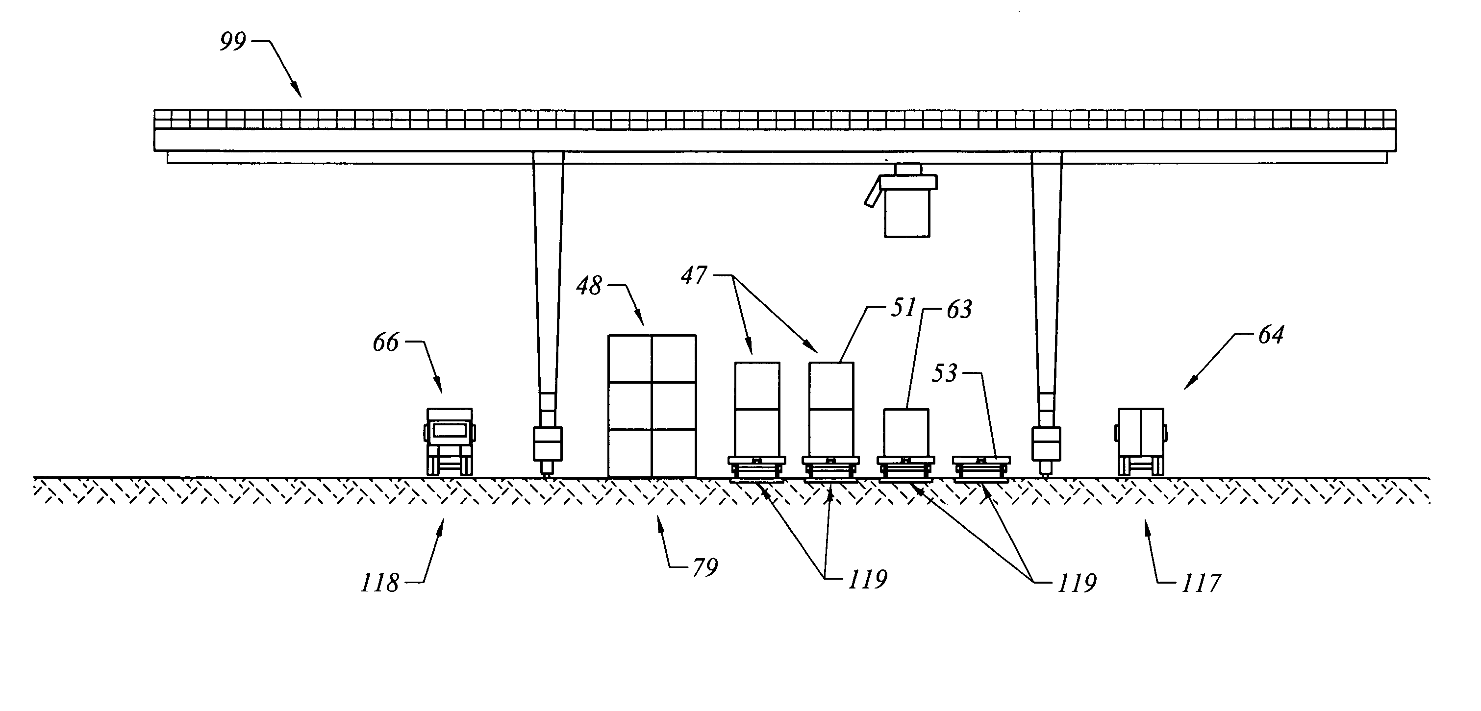 Buffered magazine method and system for loading and unloading ships