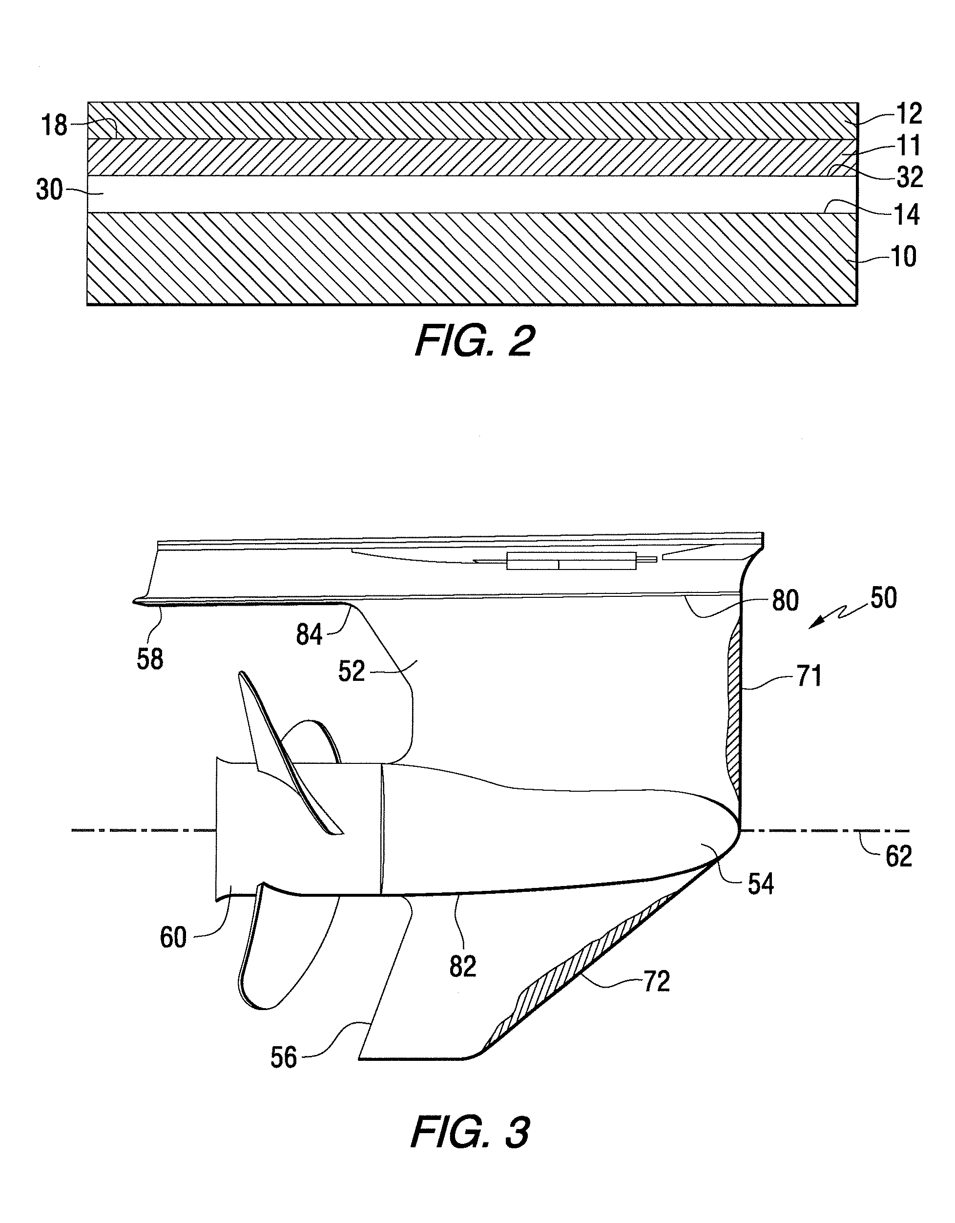 Submersible object with antifouling paint configuration