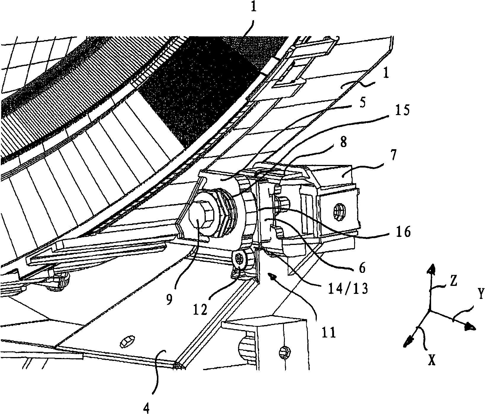 Device for the adjustable fixing of a head lamp