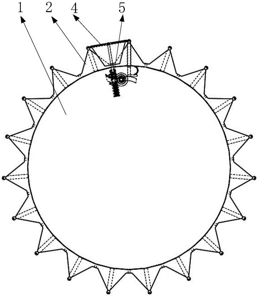 Anti-wind caterpillar drive wheel with triggering mechanism