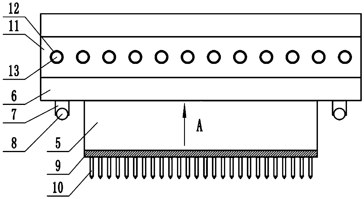 A wall-blocking spraying device for a sweeping robot