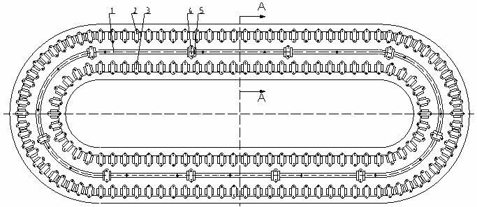 Low-energy-consumption no-motor-drive type transmission device used for stenter