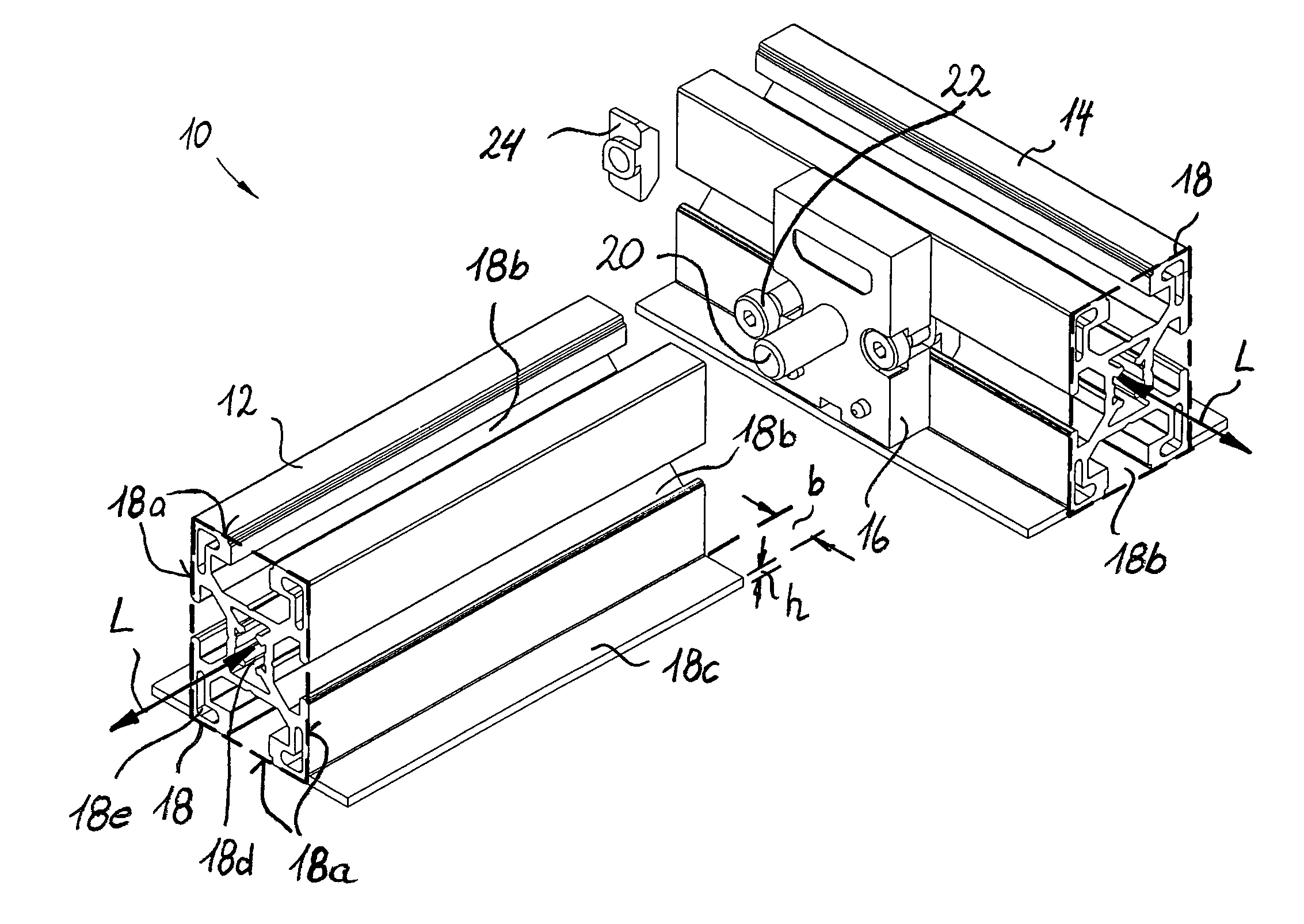 Connection of streamlined-section struts