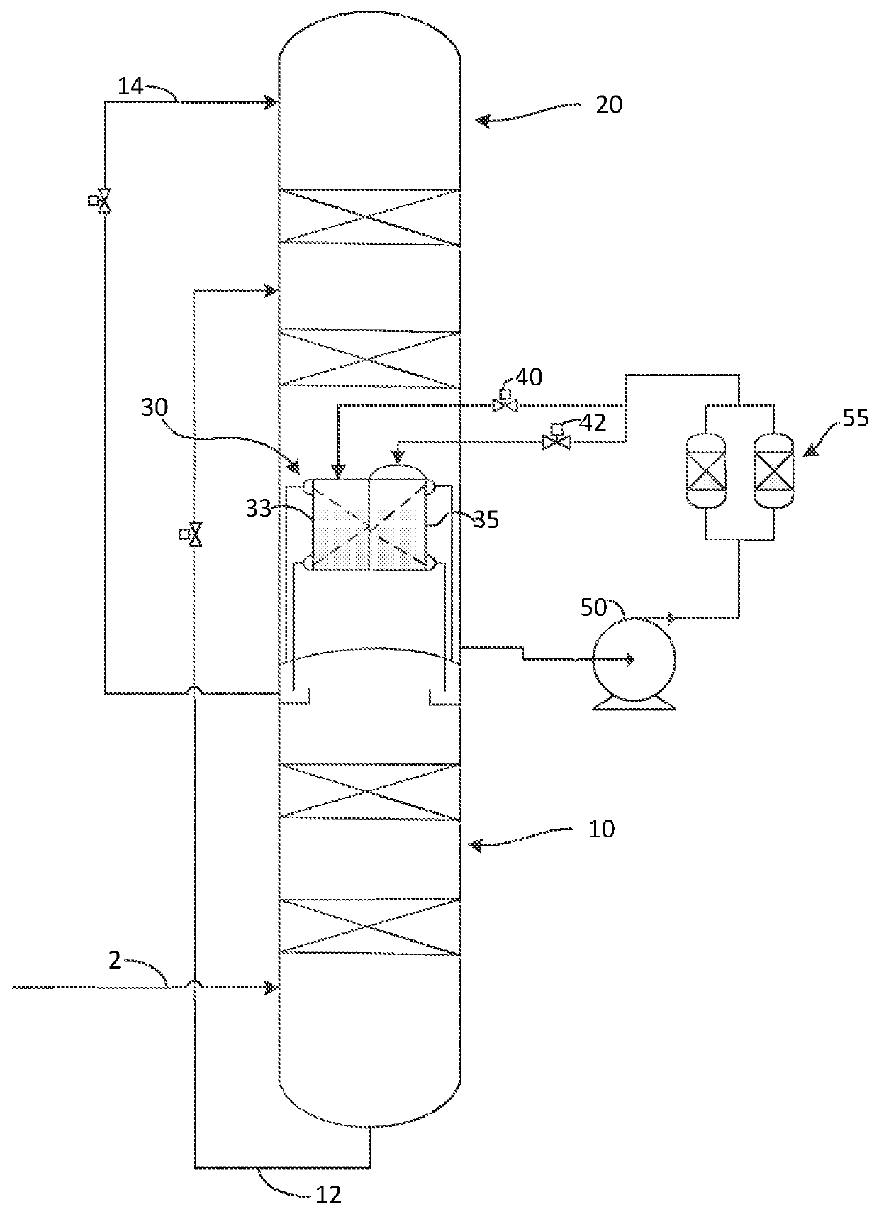 Method for improved startup of an air separation unit having a falling film vaporizer