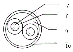 Watertight towing photoelectric composite cable and preparation method thereof