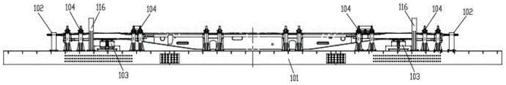 Container flat car lock seat assembly device