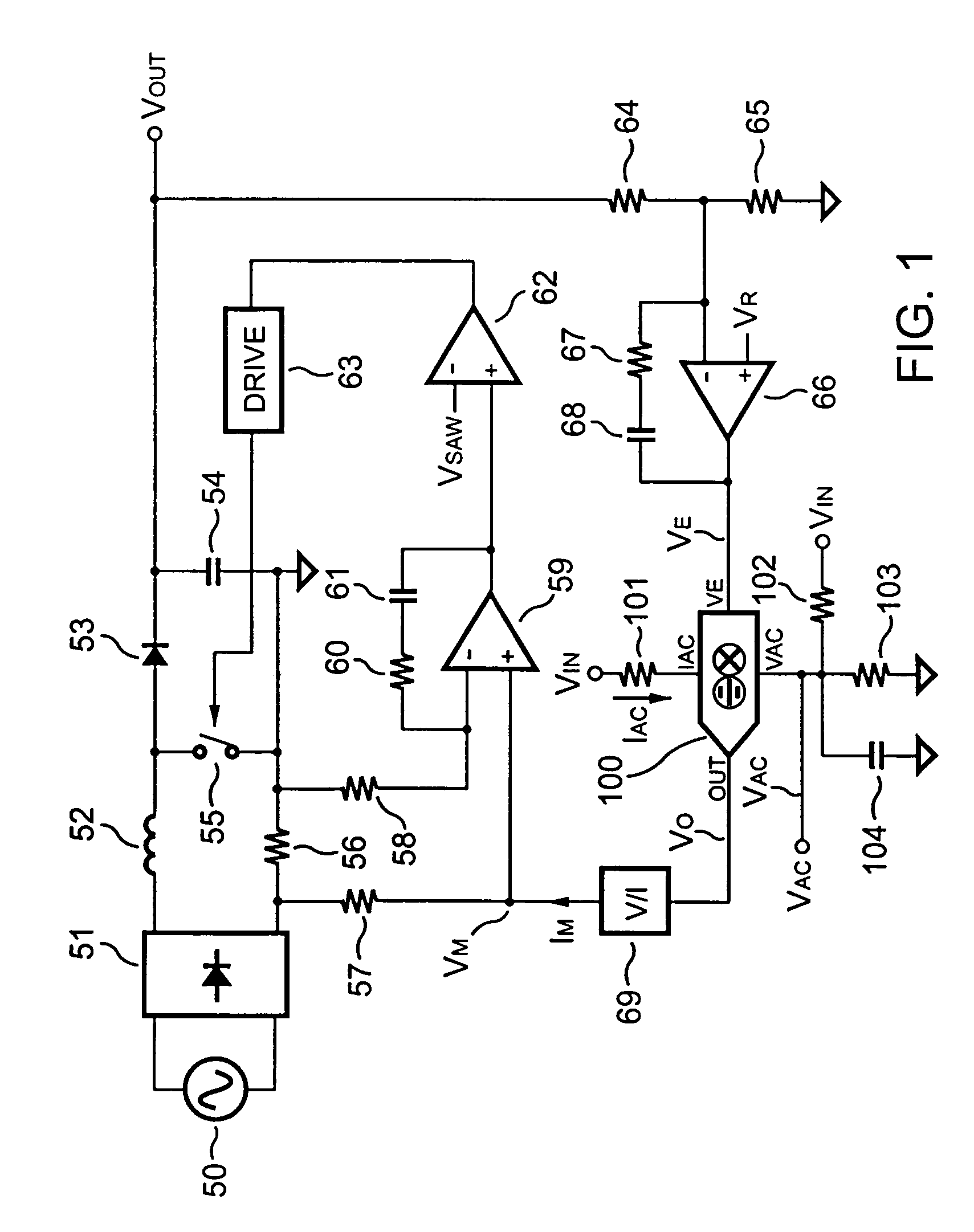 Multiplier-divider circuit for a PFC controller