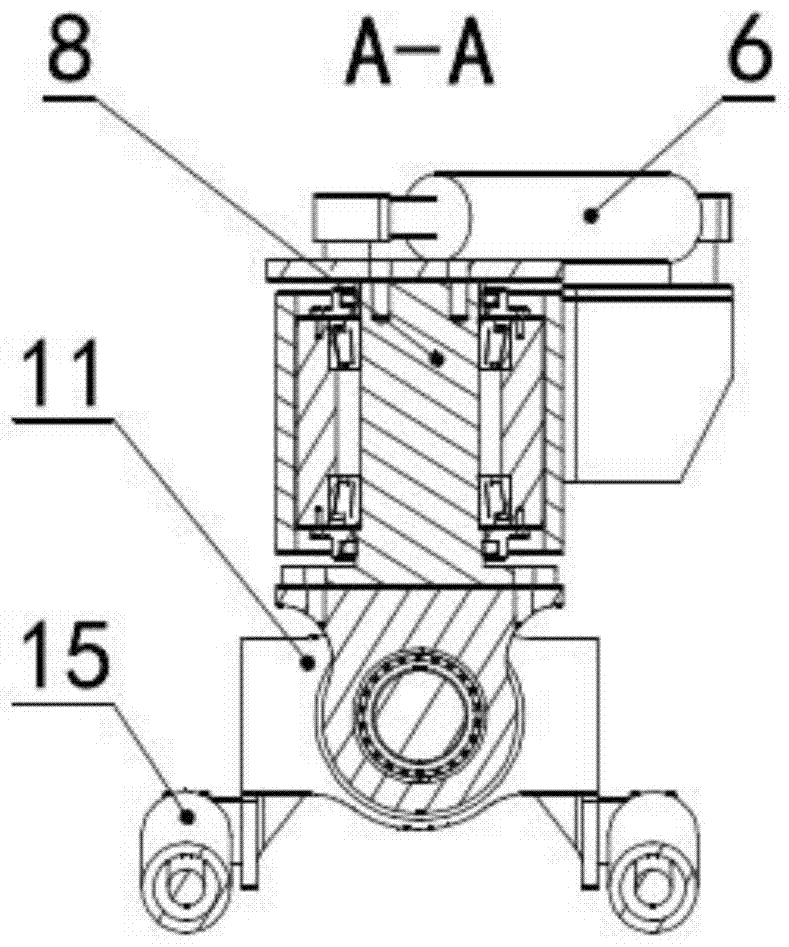 A mechanical arm device for changing the liner of a ball mill