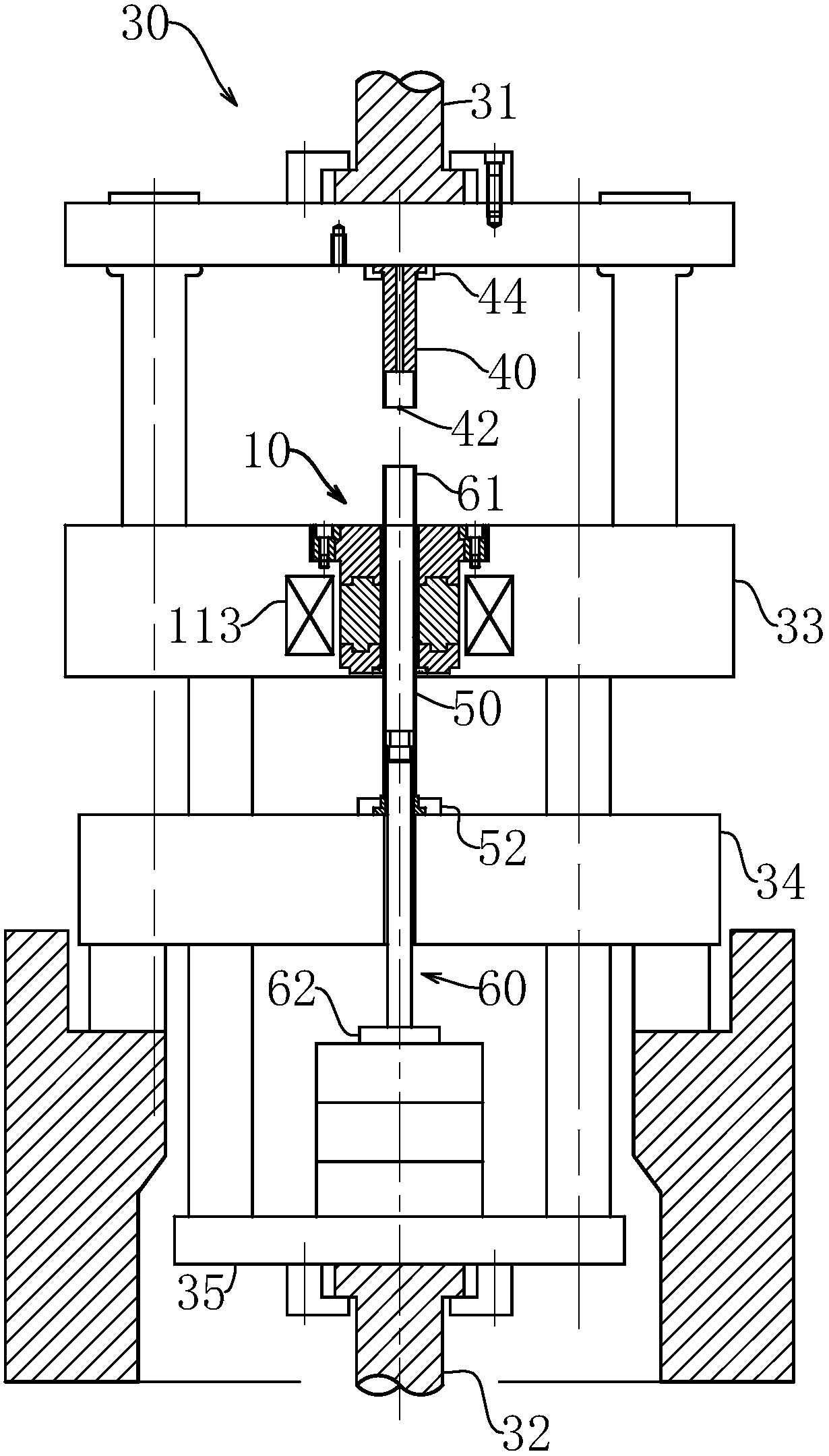 Anisotropic NdFeB magnet compression molding device