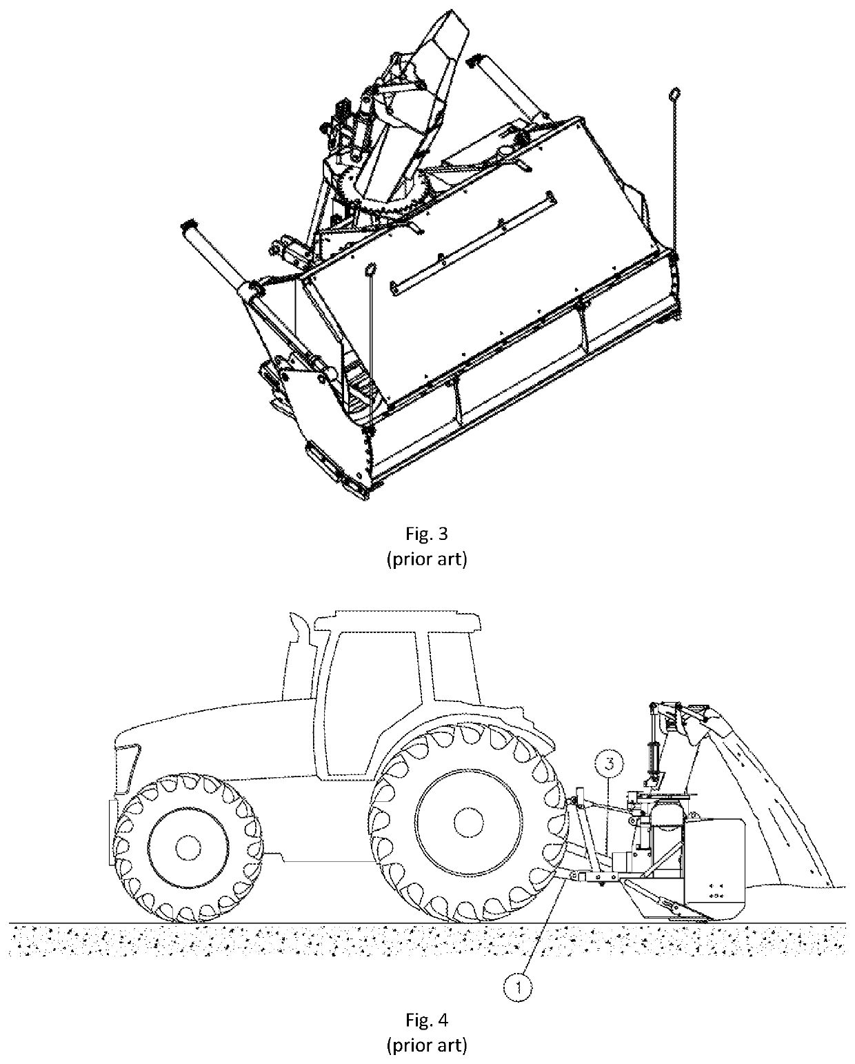 Driving system for at least one auger, kit and method for the installation of same, and snow removal device provided with same