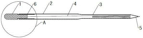 Internal heating type acupuncture and moxibustion needle with temperature measurement function and temperature-measuring and heating device