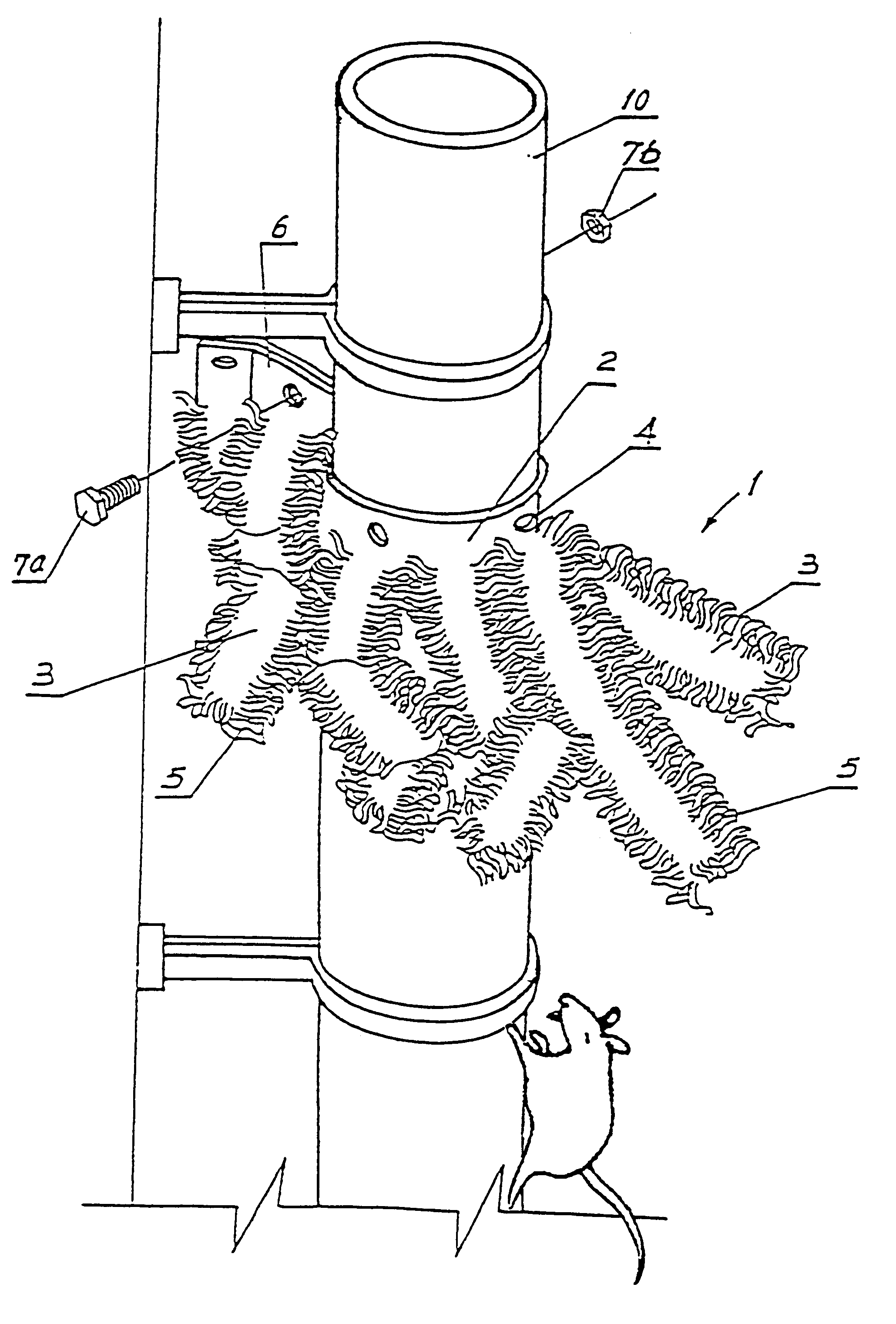 Device for preventing rats from climbing