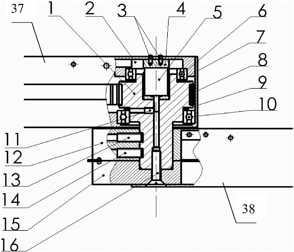 Structure of rope-driven mechanical arm rotation joint