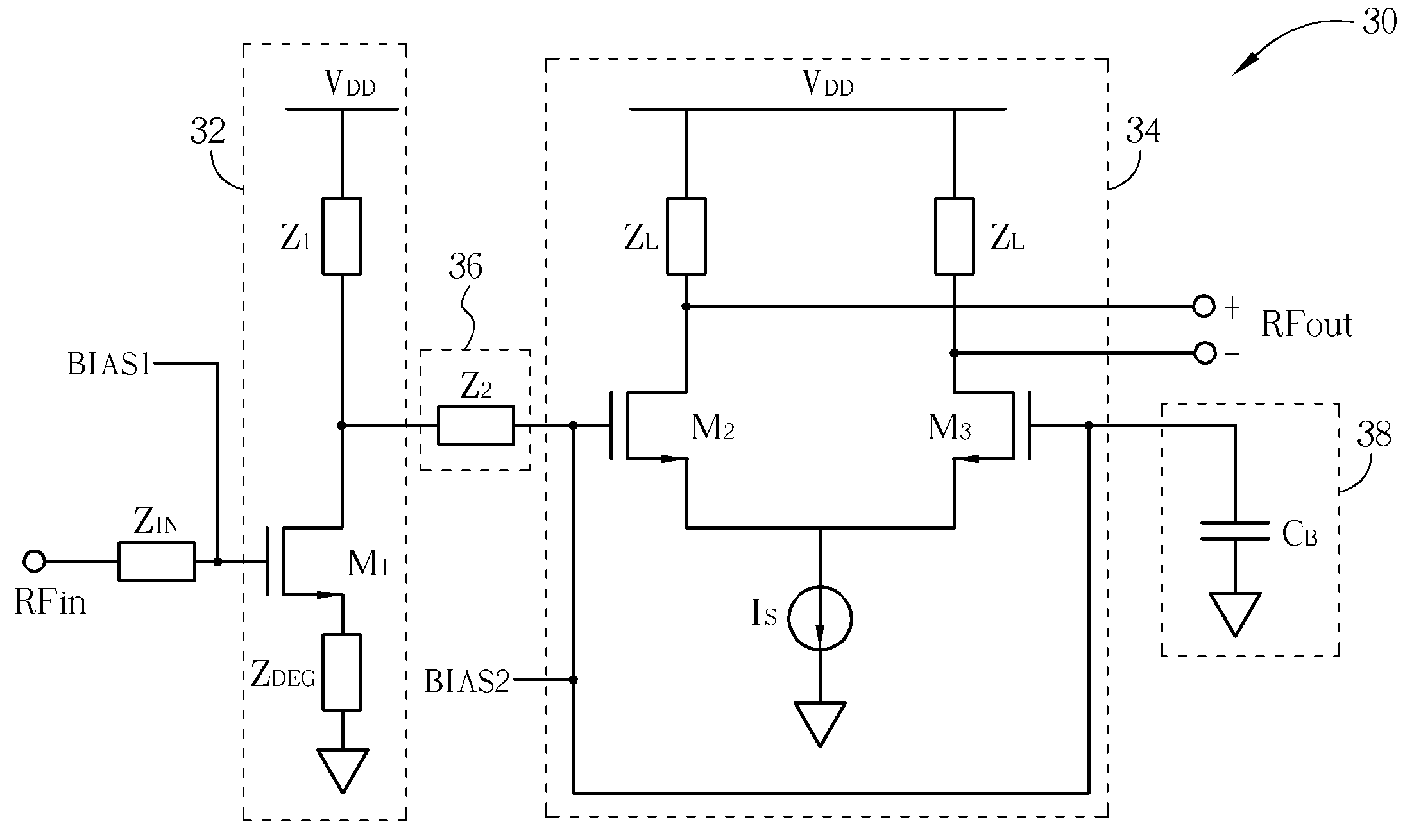 Low noise and high gain low noise amplifier