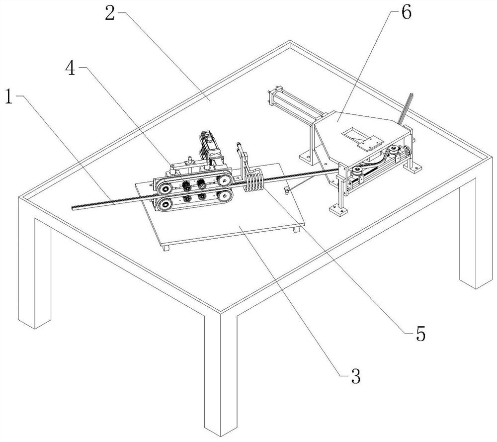 Microwave-heating anti-fatigue device for bending aluminum alloy guide rail