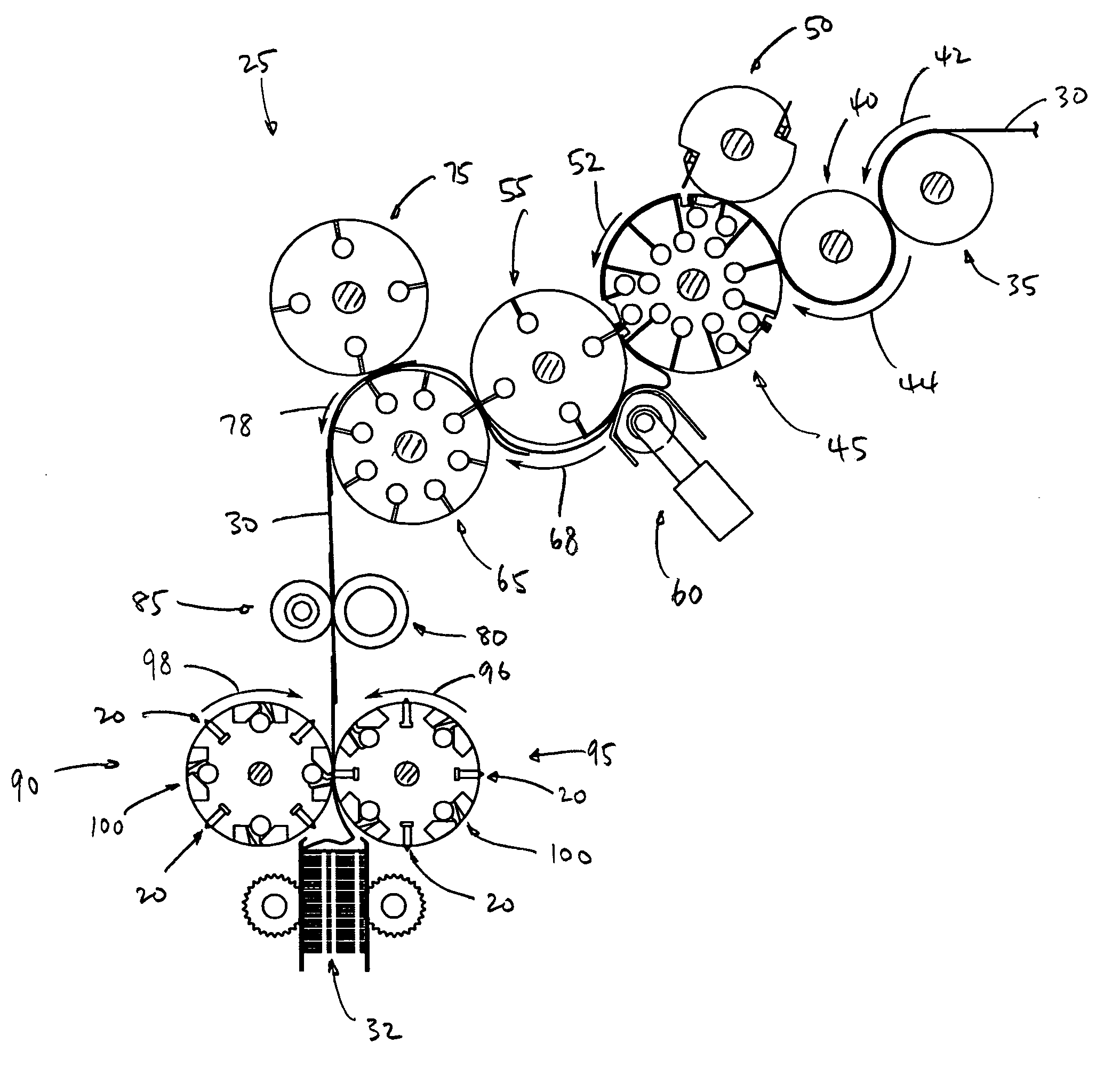 Assembly for and method of preventing buildup of debris in a folding roll tucker assembly