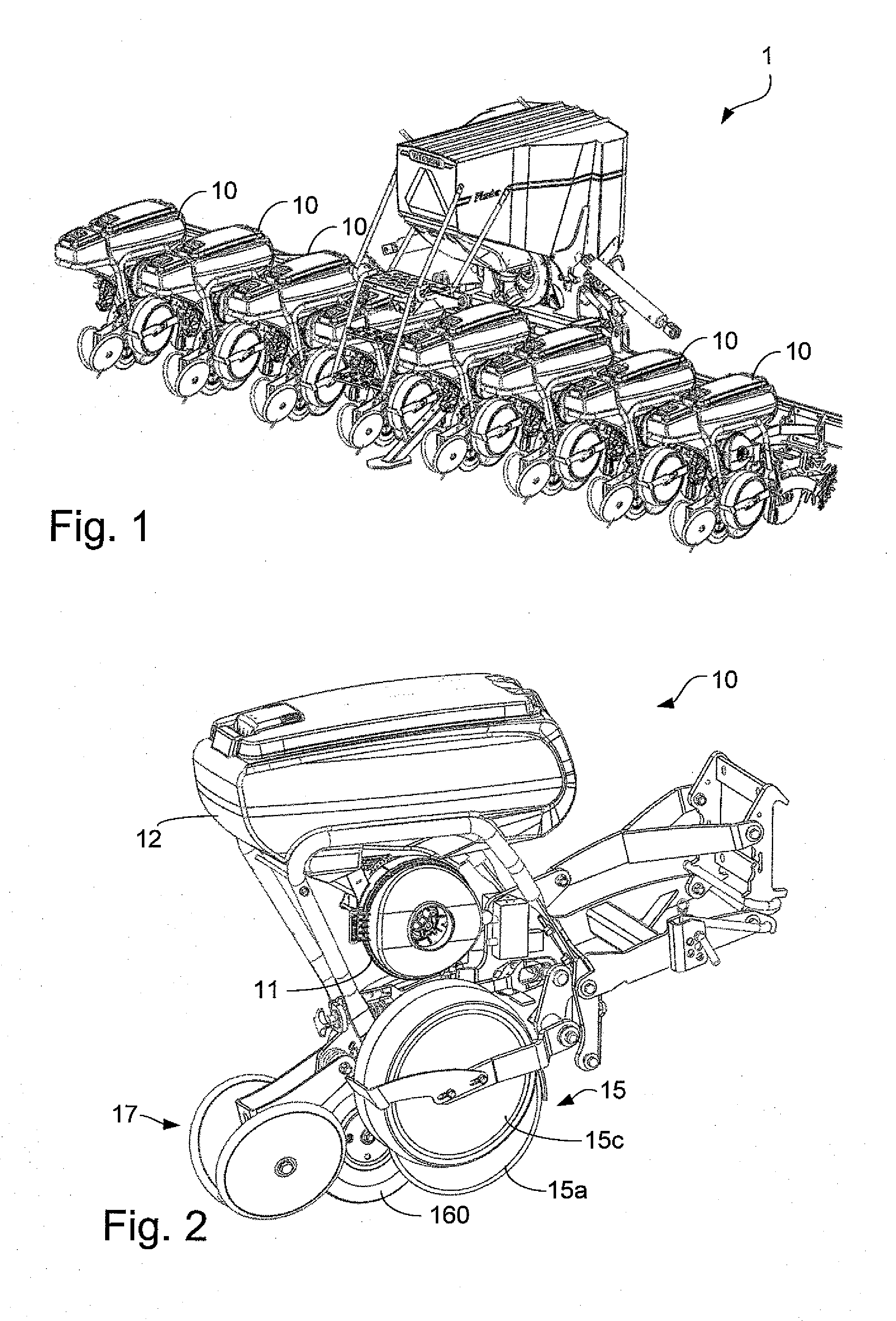 Row unit for a planter, planter and method for planting