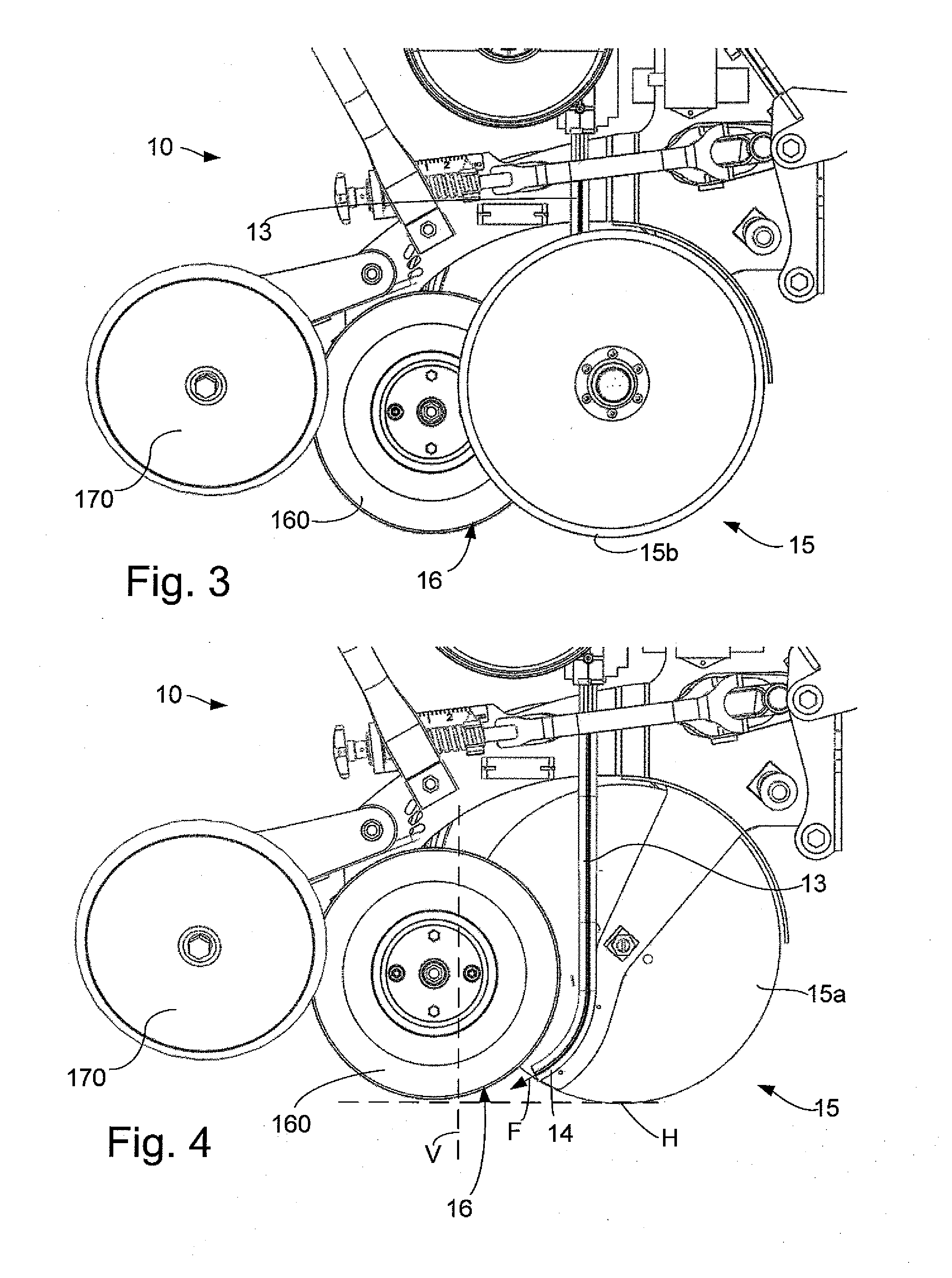 Row unit for a planter, planter and method for planting