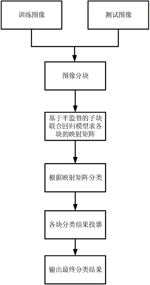 Single sample face recognition method based on semi-supervised block joint regression