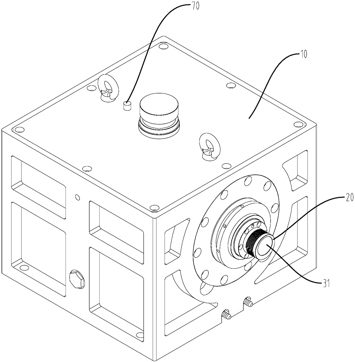 Self-inspection planetary dual-output speed changing box