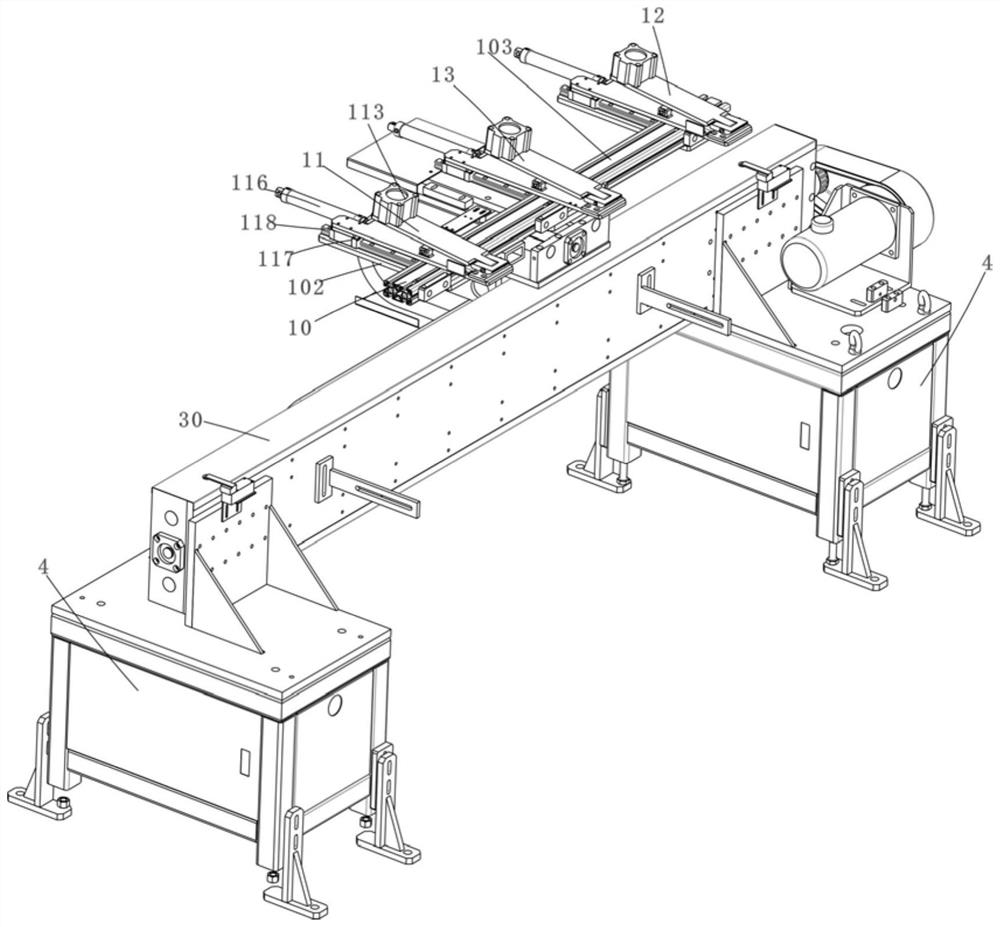 Feed equipment for conveying and clamping short strips