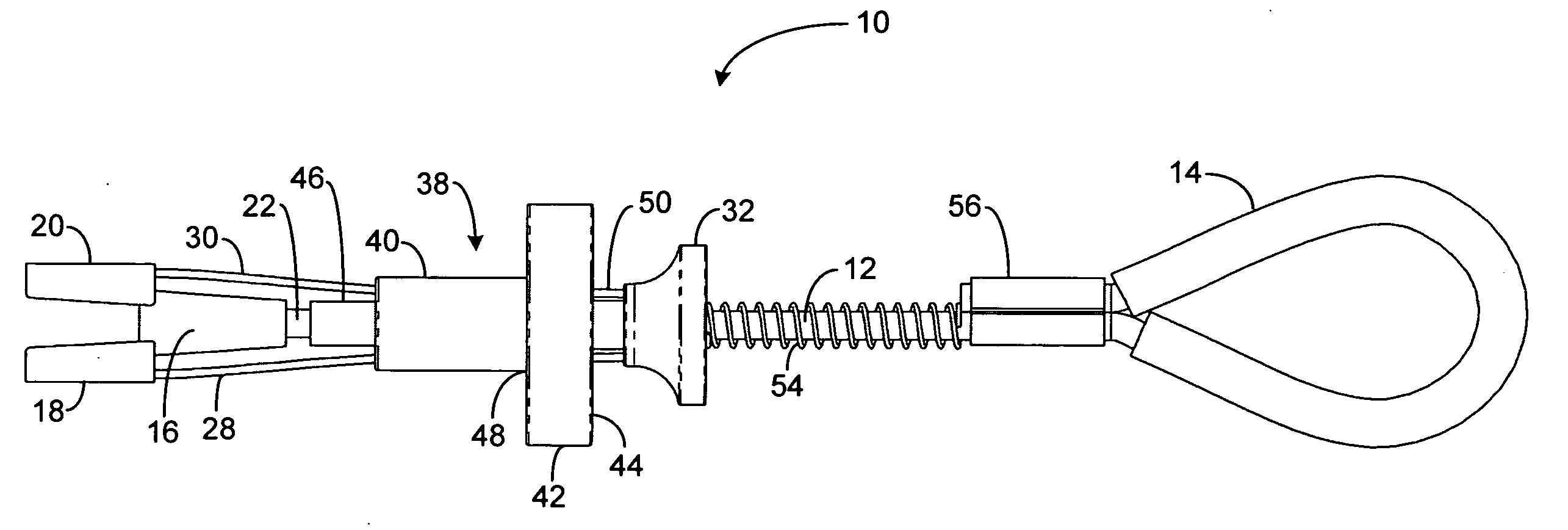 Chock release column for use with expansible hole anchor