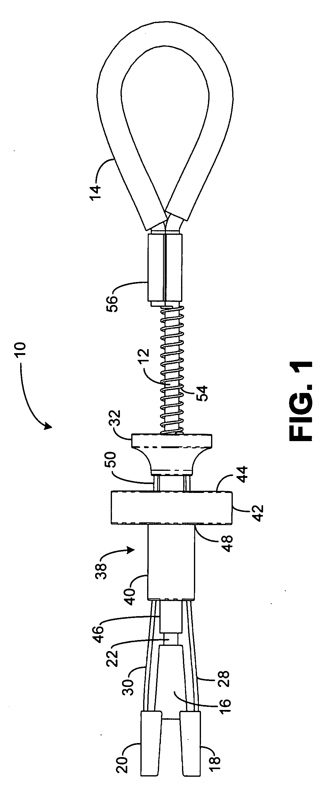 Chock release column for use with expansible hole anchor