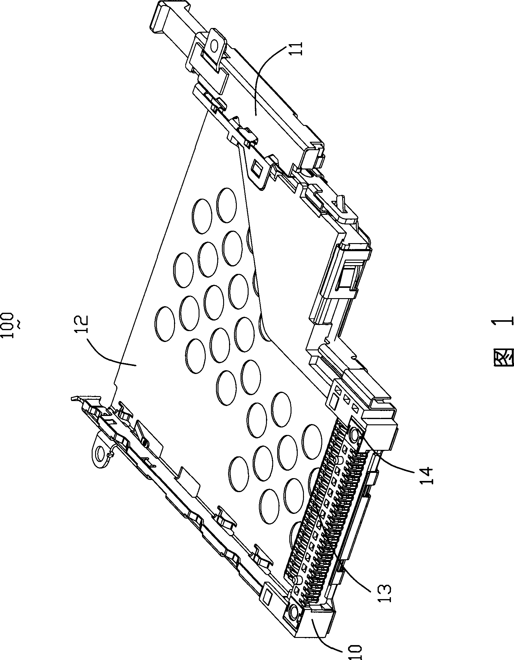 Connector for electronic card