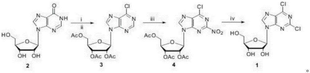 Method for compounding 2,6-dichloropurine nucleoside by using inosine as raw material