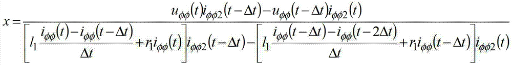 Line inter-phase fault distance measuring method based on discrete sampling value