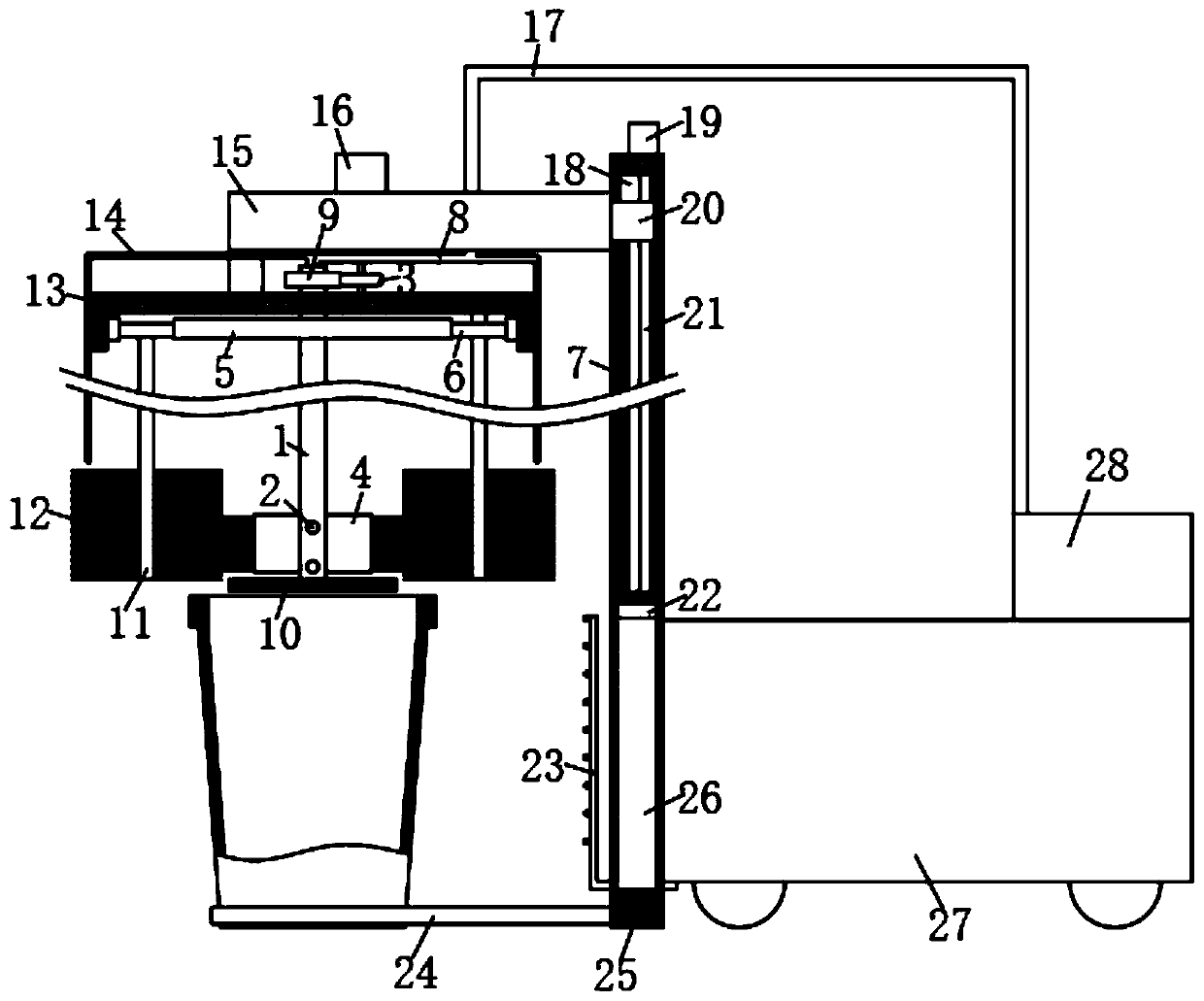 Cleaning device for garbage can with function of garbage classification