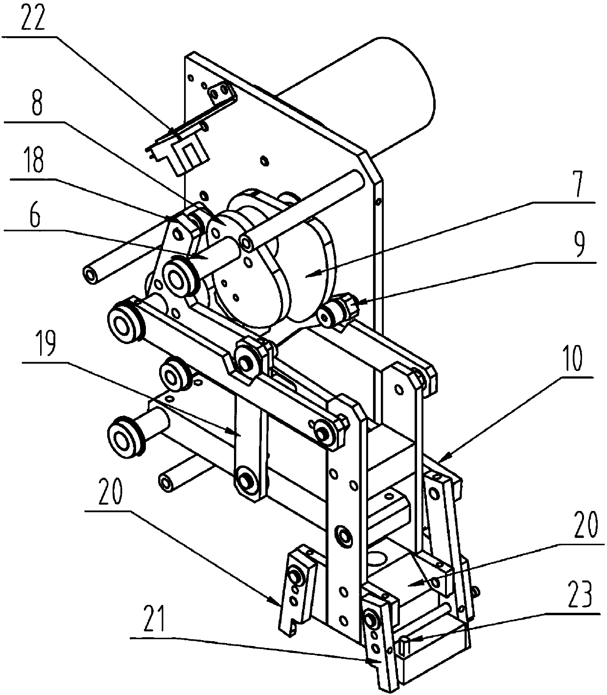 Single motor driving lifting high-precision grabbing and releasing mechanical hand and control method thereof