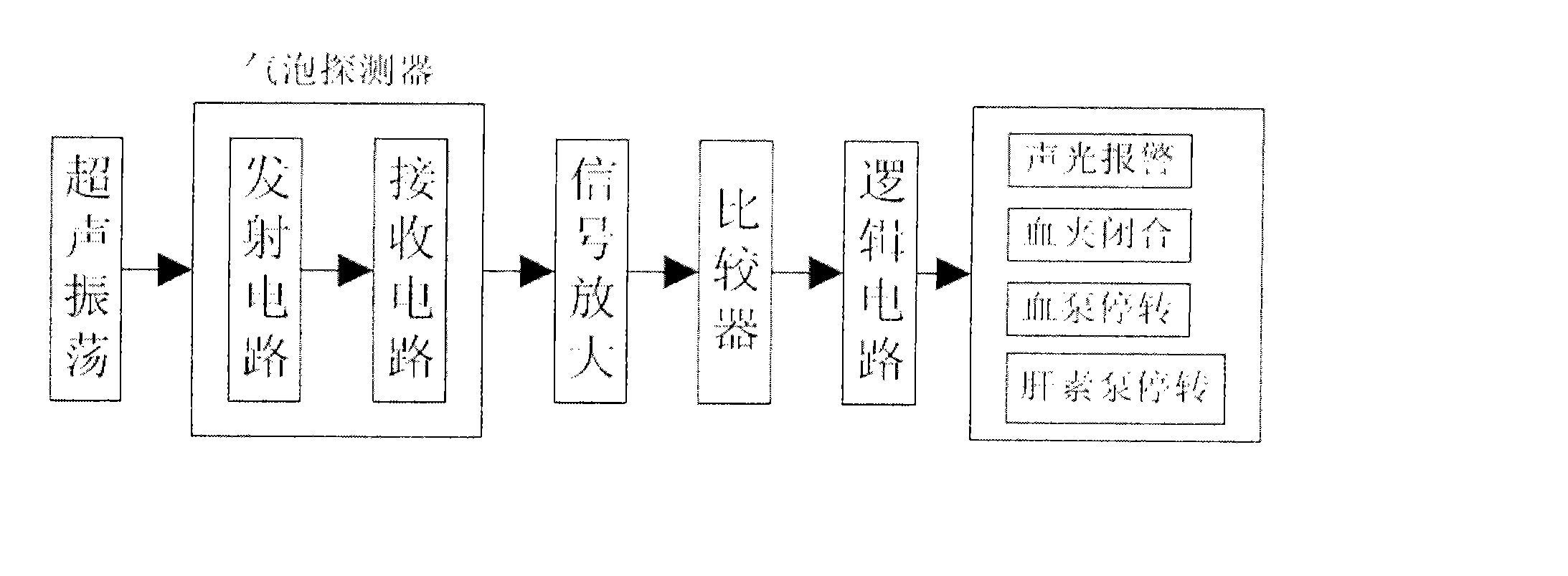 Bubble monitoring device for portable blood purification system