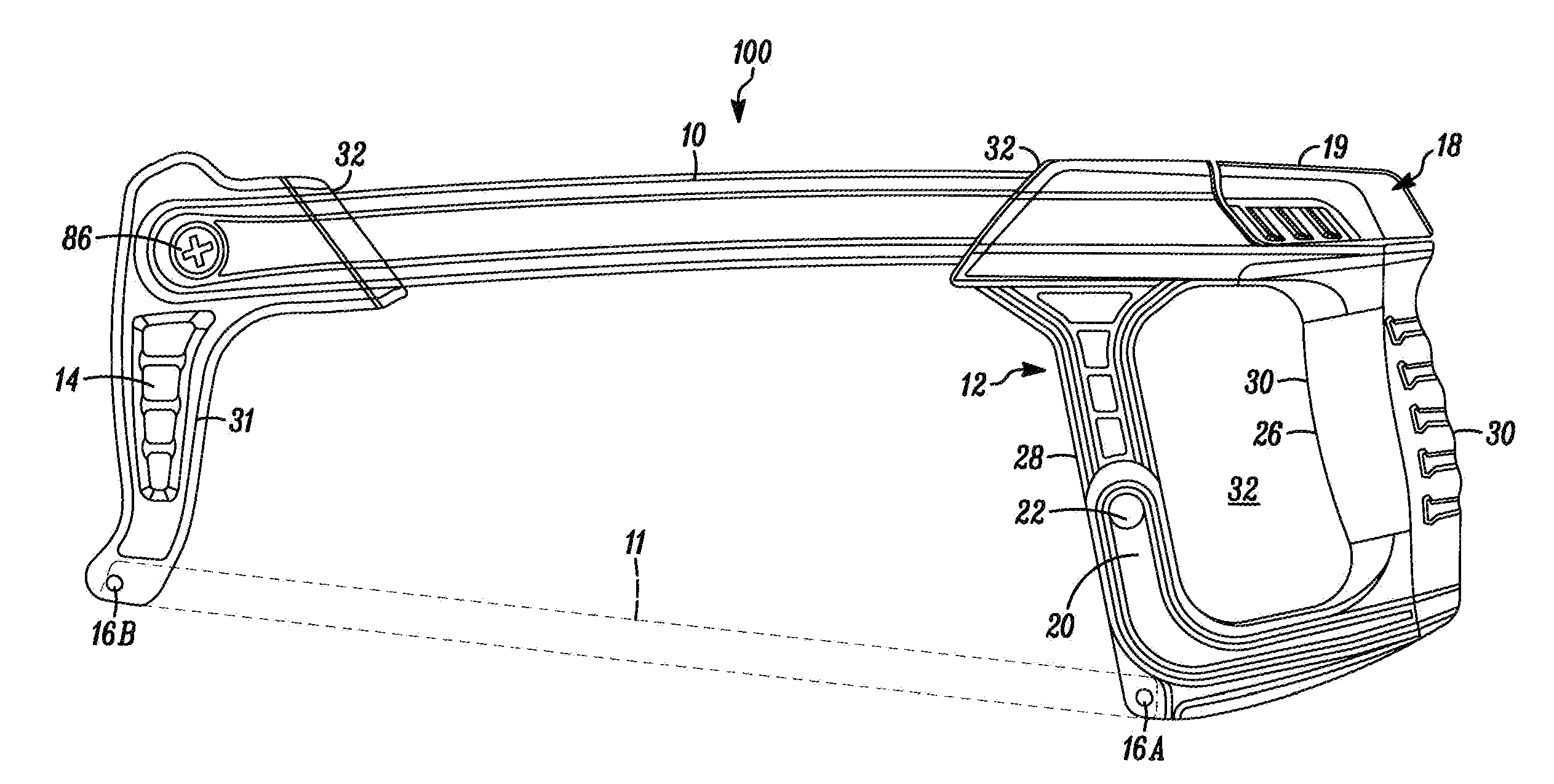 Hacksaw with Blade Tensioning Mechanism