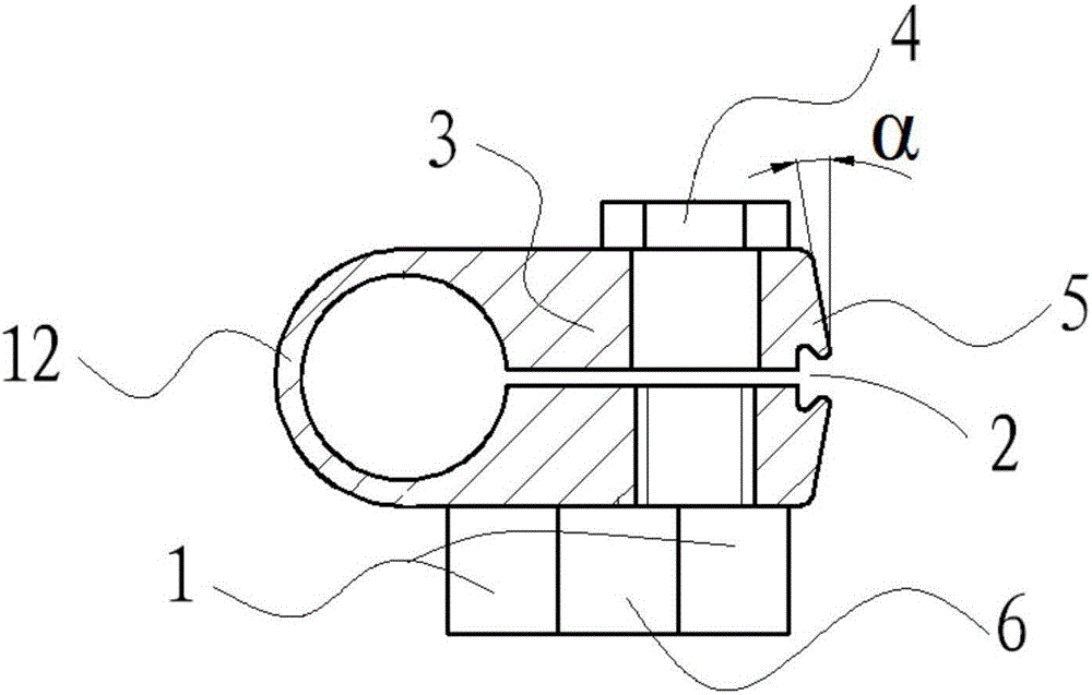 Integrated clamp for dovetail tenon turbine blade vibration fatigue test and test method