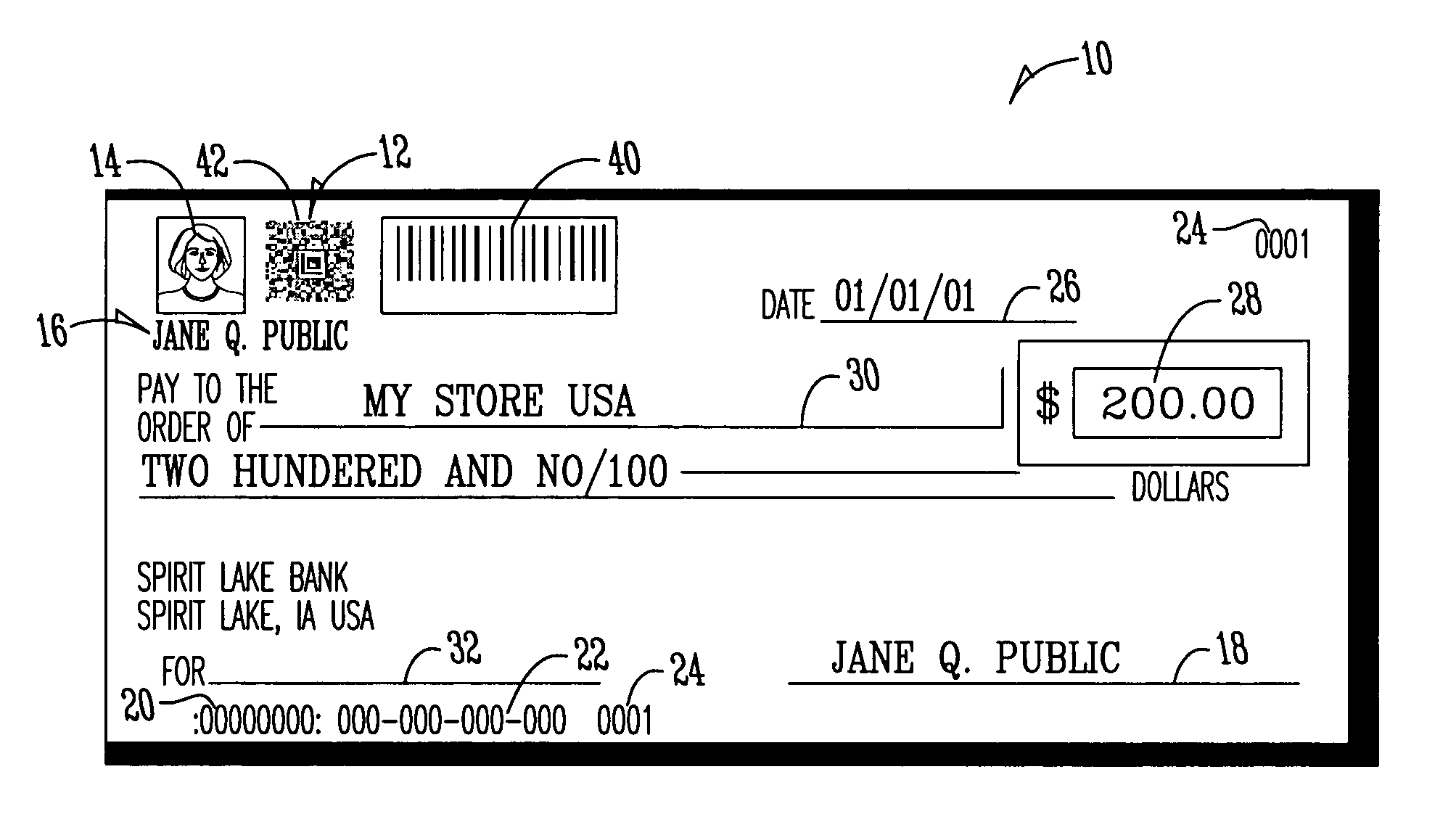 Negotiable instrument with fraud protection