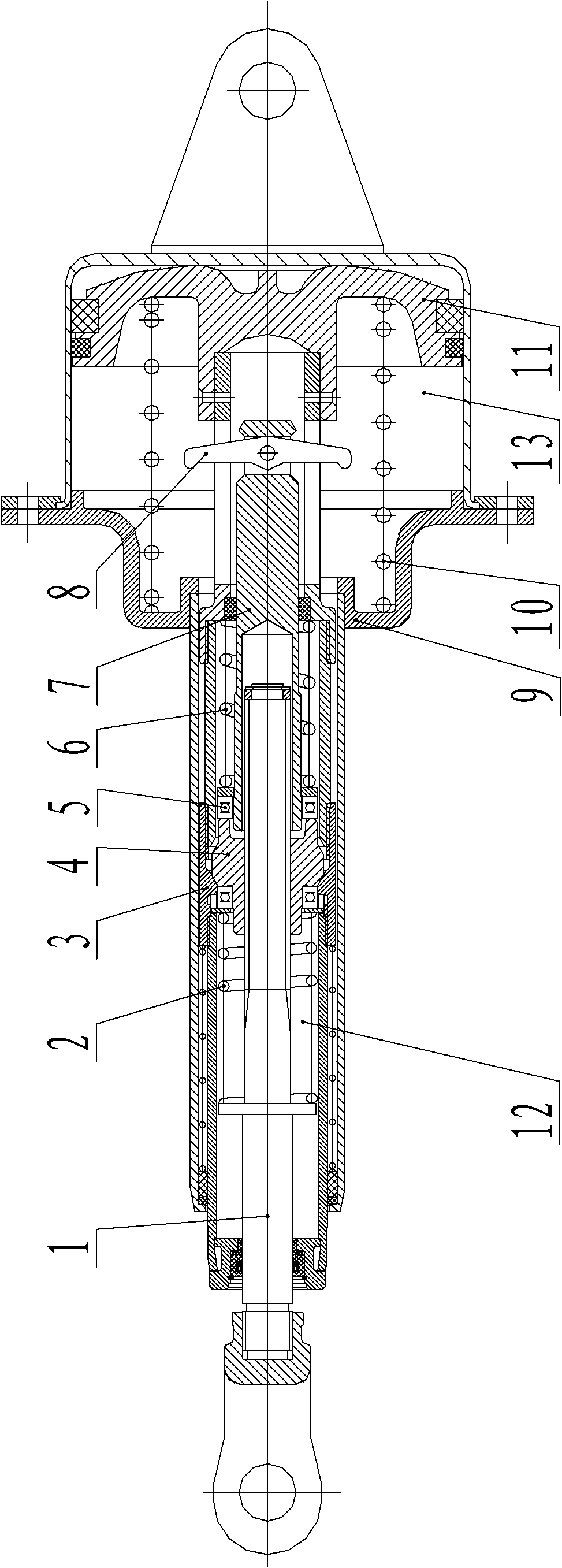 Automatically adjustable stroke type brake cylinder of railway vehicle