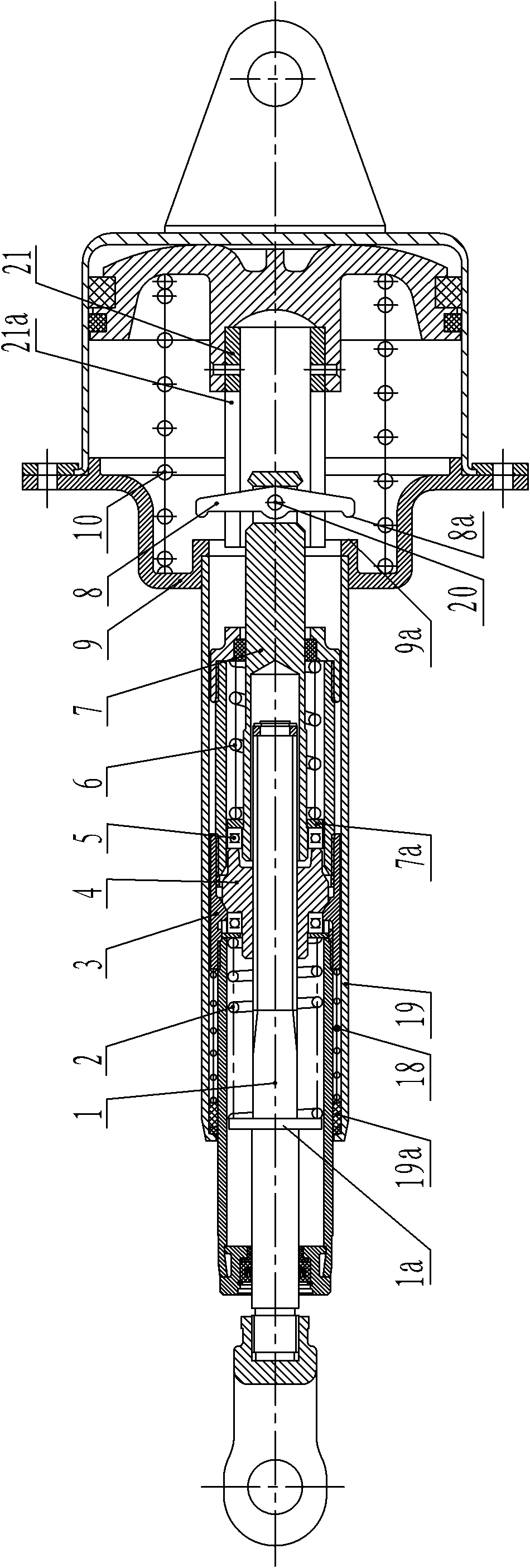 Automatically adjustable stroke type brake cylinder of railway vehicle