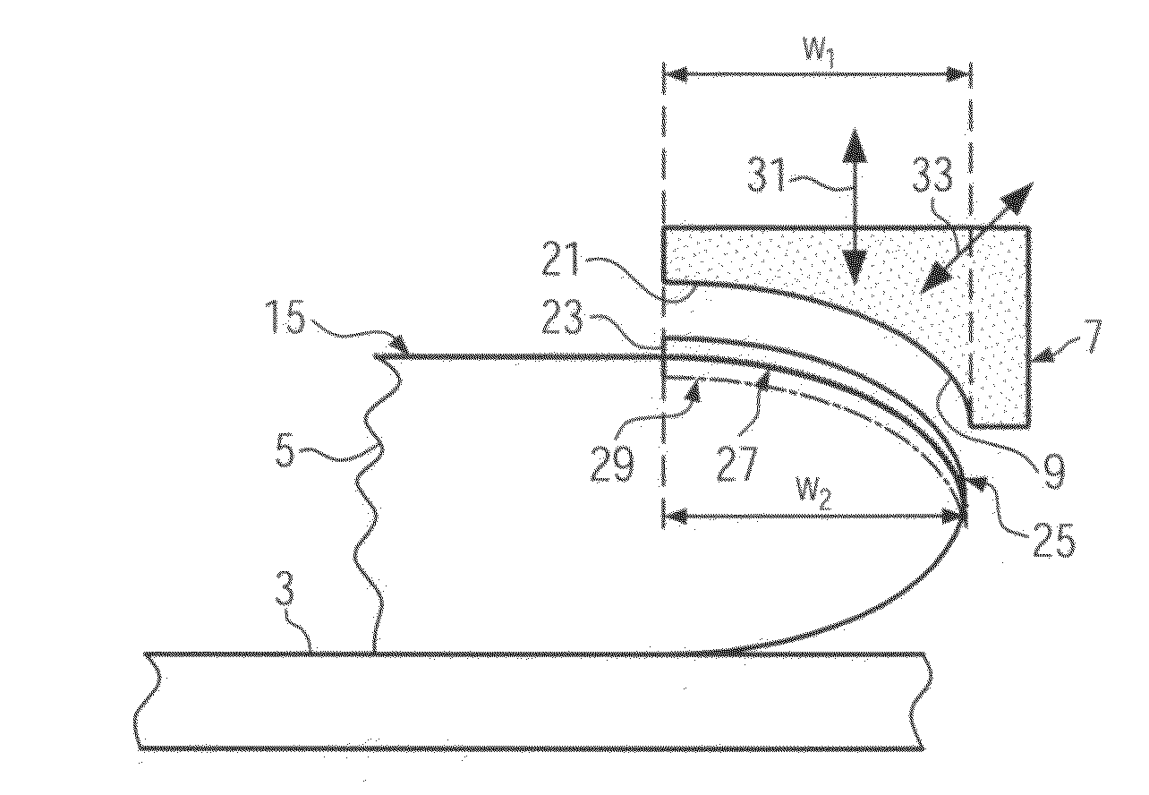 Device for polishing the edge of a semiconductor substrate