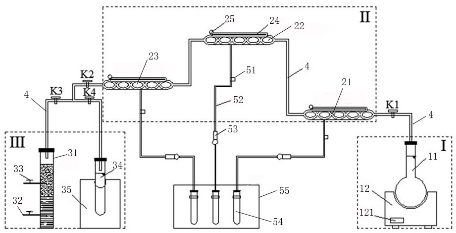 An experimental device for hydrogen and oxygen isotope fractionation used for teaching and its application method