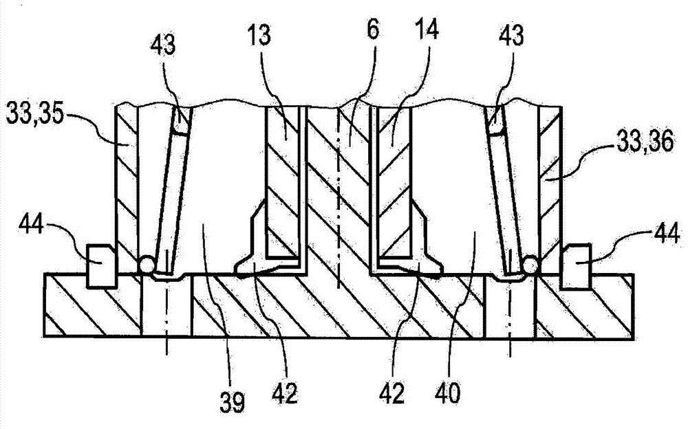 Inline clutch having middle contact pin