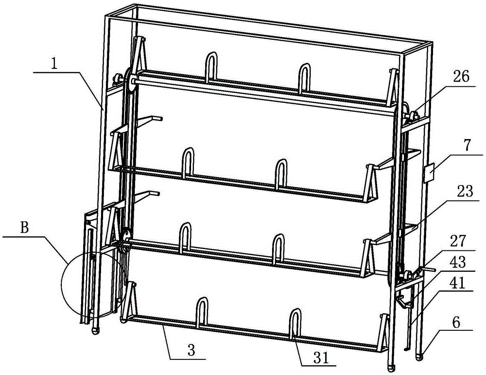 Vertical circulating drawing sorting-out combined shelf