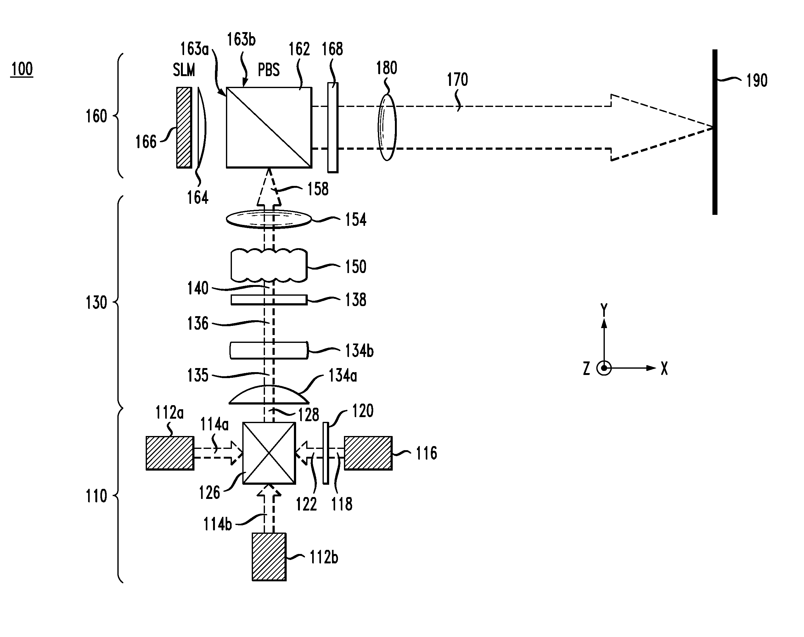 Despeckling laser-image-projection system