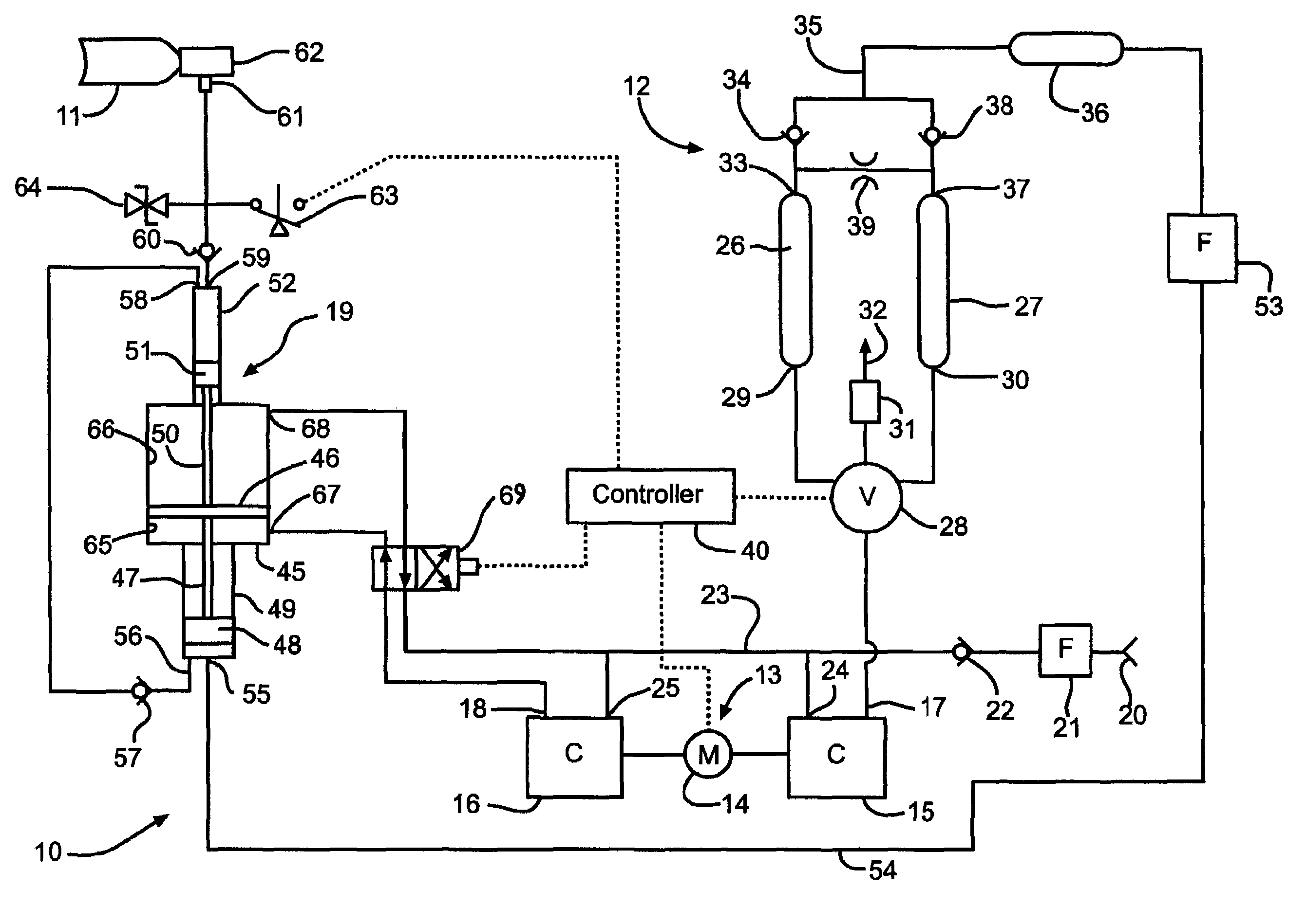 Cylinder filling oxygen concentrator